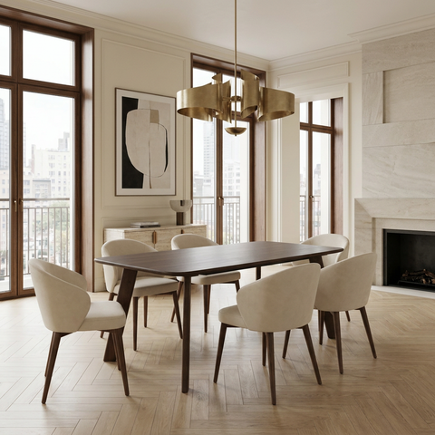 Welborn 72" Dark Brown Mango Wood Dining Table 