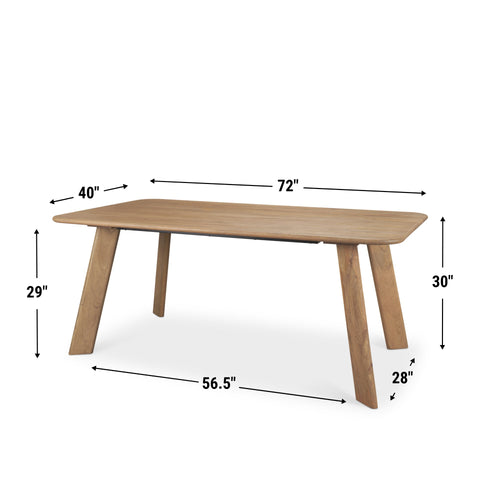 Welborn 72" Light Brown Mango Wood Dining Table -8