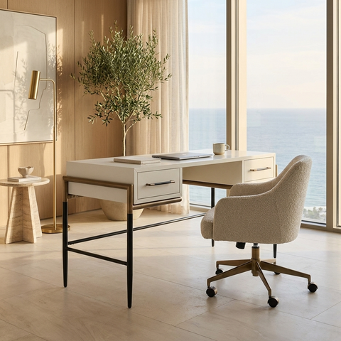 Weldrick Oyster Acacia Wood Desk