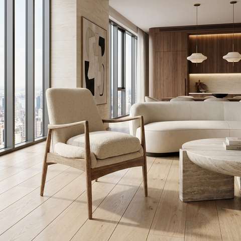 Westan Cream Boucle Accent Chair