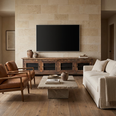 Wilton II Medium Brown Reclaimed Wood Media Console 