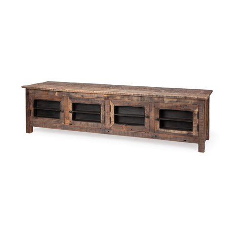 Wilton II Medium Brown Reclaimed Wood Media Console -2