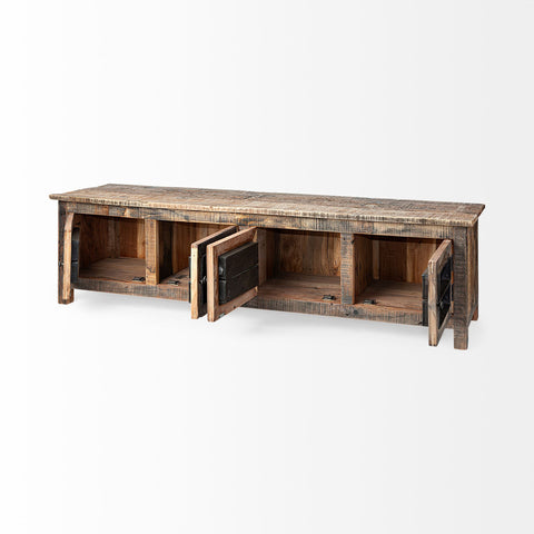 Wilton II Medium Brown Reclaimed Wood Media Console -3