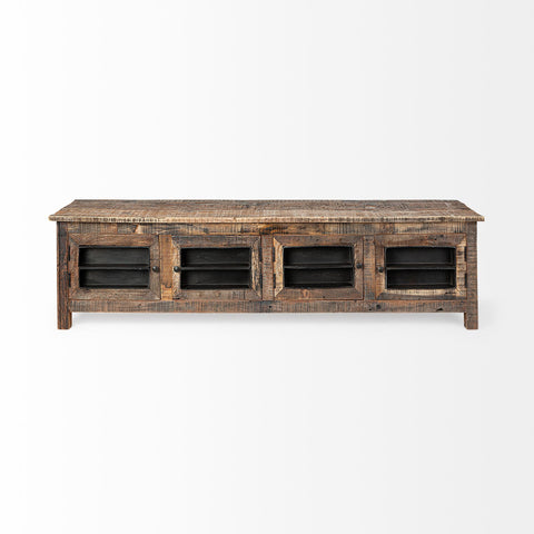 Wilton II Medium Brown Reclaimed Wood Media Console -4