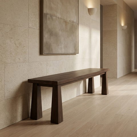 Wolcott Dark Brown Solid Mango Wood Bench 