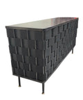 Bishop black woven leather sideboard