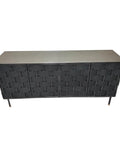 Bishop black woven leather sideboard