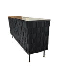 woven leather storage cabinet