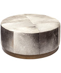 Zahavi 36-Inch Grey Hair-On-Hide Ottoman-1