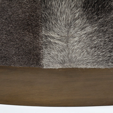 Zahavi 36-Inch Grey Hair-On-Hide Ottoman-4
