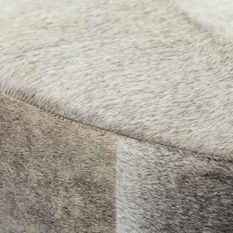 Zahavi 36-Inch Grey Hair-On-Hide Ottoman-6