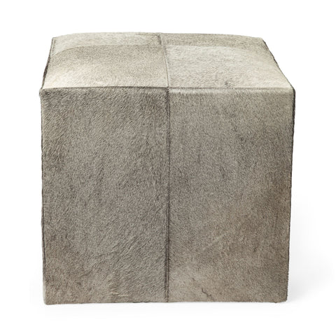 Zahavi I Grey Hair-On-Hide Ottoman-4