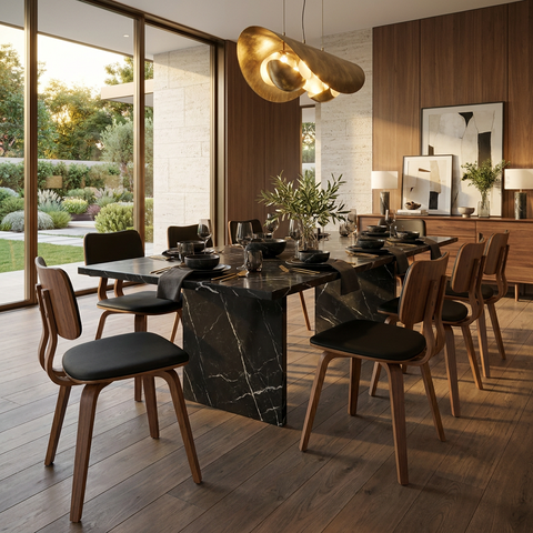 Zuni Black Faux Leather - Dining Chair