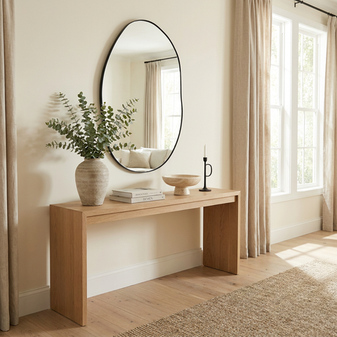 modern black wall mirror