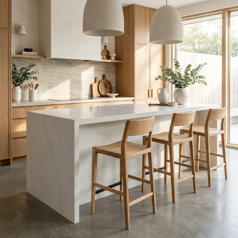 Catania Natural Ash Wood Counter Stool