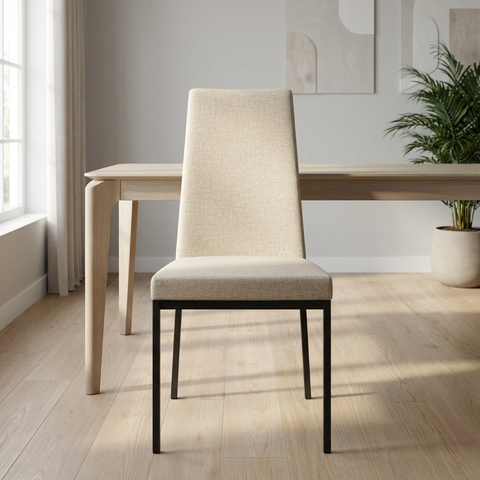 Linea Pebble With Black Legs - Dining Chair Amisco (Set Of Two)