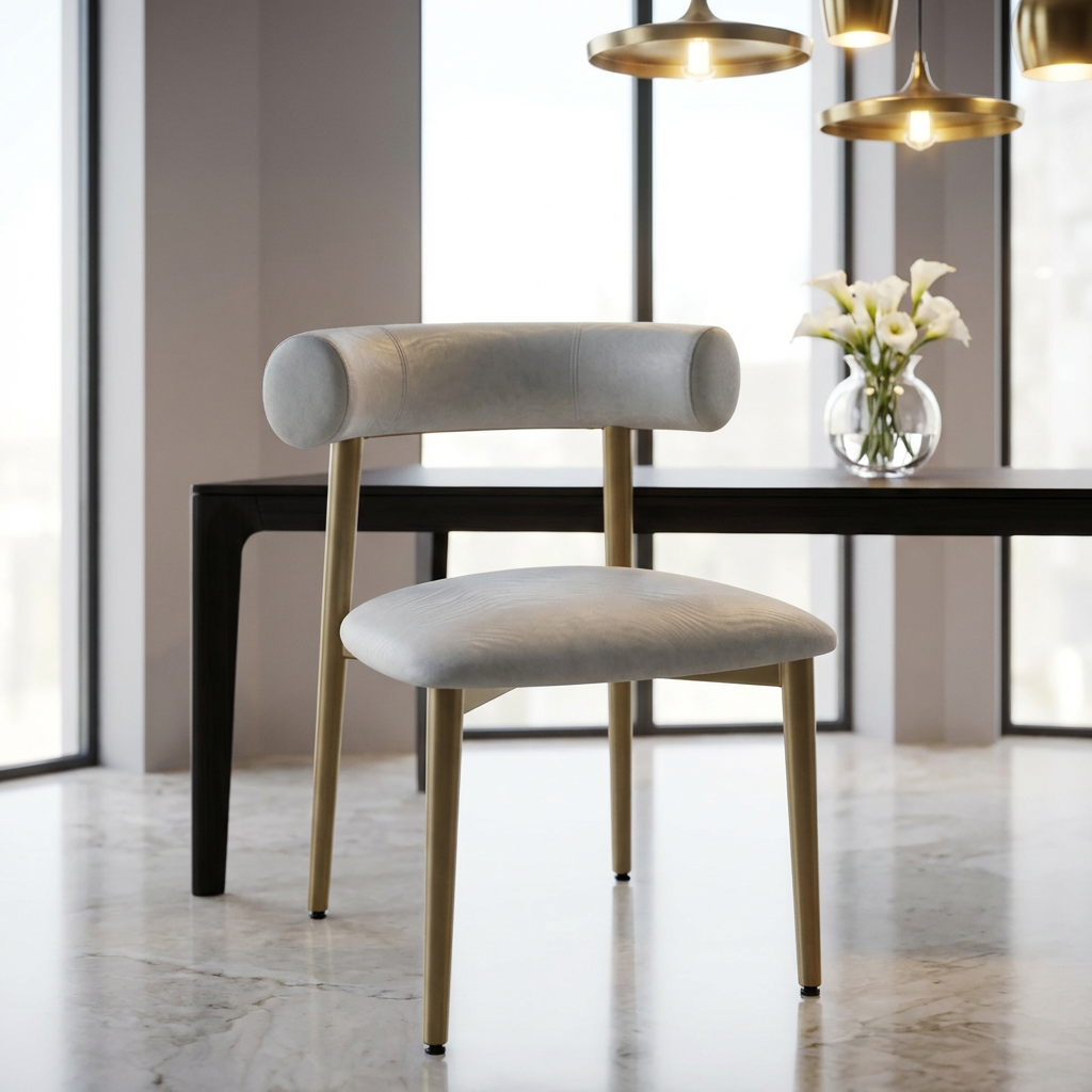 Barbara Limestone With Gold Legs - Dining Chair Amisco (Set Of Two ...