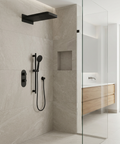ShowerBox04 Electro Black 3-Way Non-Shared Thermostatic Shower Kit with Dual-Function Aquasheet Rainhead - Aquabrass