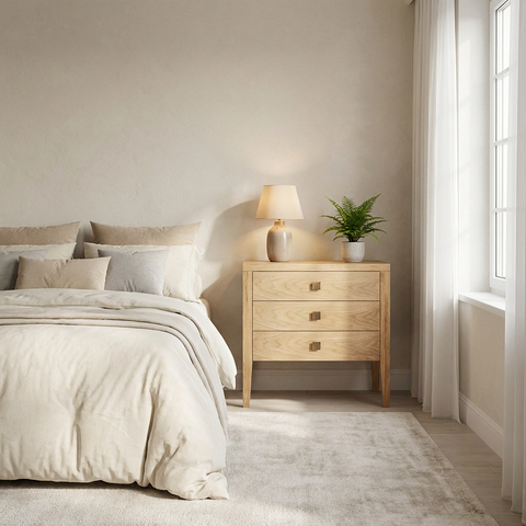 Hara Natural Three Drawer- Dresser