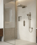 ShowerBox04 Polished Nickel 3-Way Shared Thermostatic Shower Kit with Dual-Function Aquasheet Rainhead - Aquabrass
