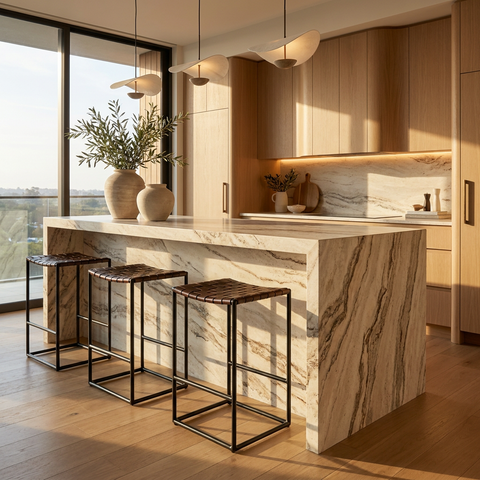 Clarissa Brown Leather Counter Stool – Mercana