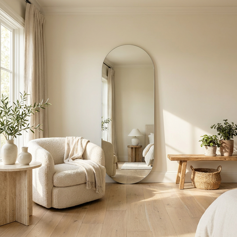 modern glass wall mirror