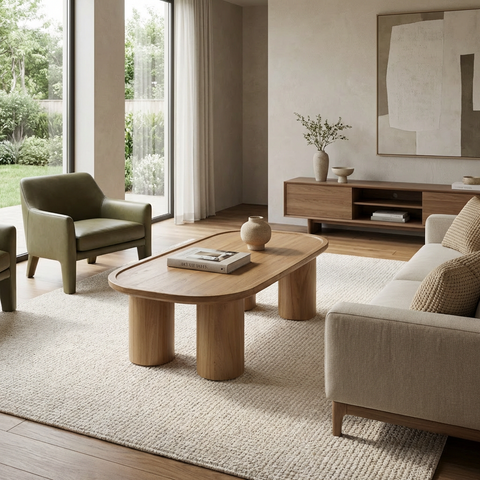modern wood coffee table natural brown