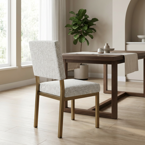 Mathilde Pixel With Gold Legs - Dining Chair Amisco (Set Of Two)