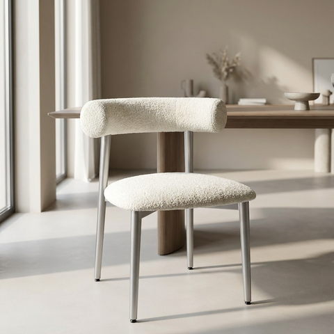 Barbara Whisper With Grey Legs - Dining Chair Amisco (Set Of Two)