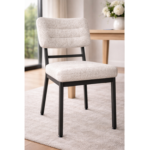 Phoebe Whisper With Black Legs - Dining Chair Amisco (Set Of Two)