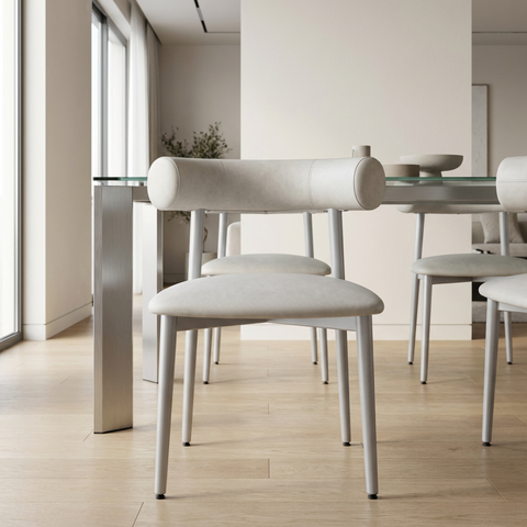 Barbara Limestone With Grey Legs - Dining Chair Amisco (Set Of Two)