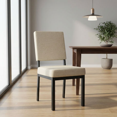 Mathilde Pebble With Black Legs - Dining Chair Amisco (Set Of Two)