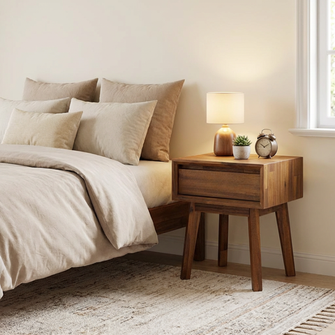 Gia One Drawer Pecan - Nightstand LH