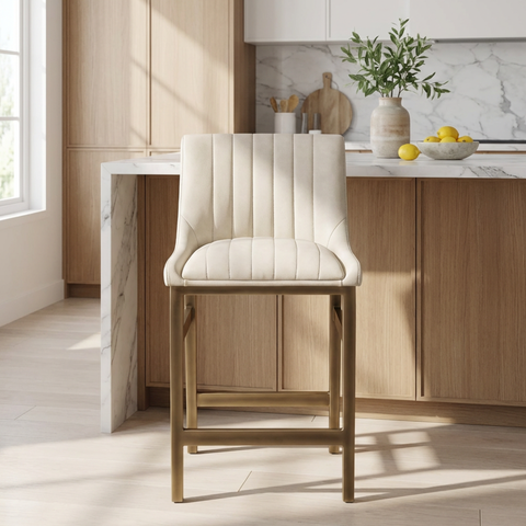 Halden Cream Faux Leather  - Counter Chair Sunpan
