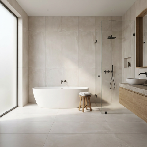 Frosted Grey Matte 24"x48" Porcelain Tile -$3.79 Sq.Ft (Sold per box)