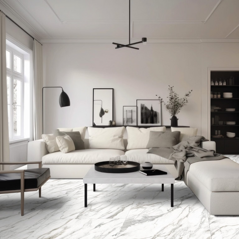 Calacatta Tile 5mm Vinyl Flooring -$5.25 Sq.Ft (Sold per box) Planchers1867
