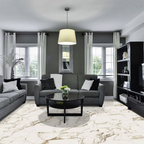 Gold Statuario 5mm Vinyl Flooring -$5.25 Sq.Ft (Sold per box) Planchers1867