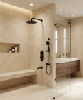ShowerBox01 Electro Black 2-Way Shared Thermostatic Shower Kit with 12-Inch Rainhead - Aquabrass