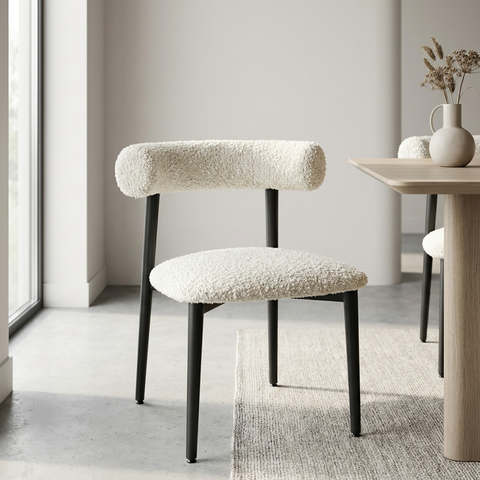 Barbara Whisper With Black Legs - Dining Chair Amisco (Set Of Two)