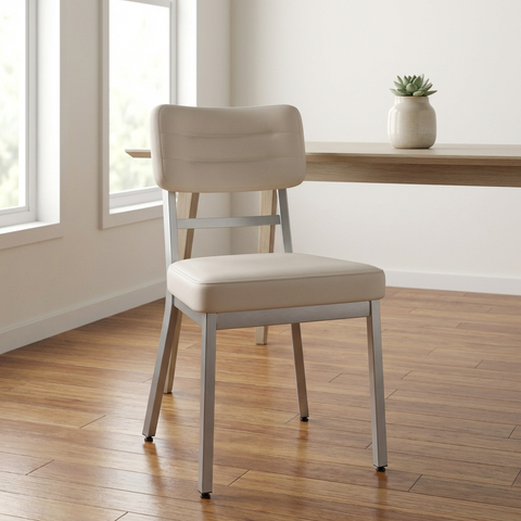 Phoebe Oyster With Grey Legs - Dining Chair Amisco (Set Of Two)