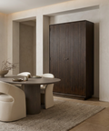 Cinder Dark Brown Wood Storage Cabinet 