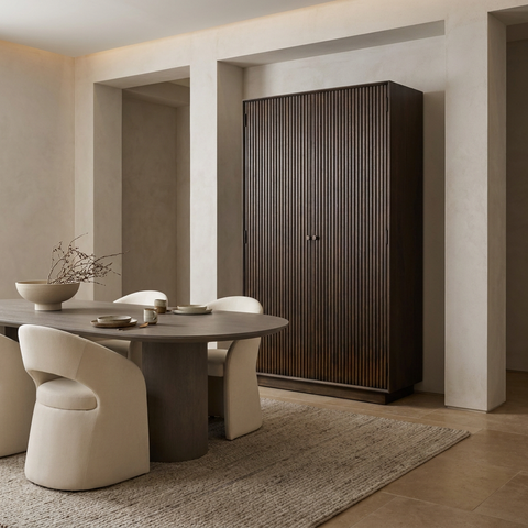 Cinder Dark Brown Wood Storage Cabinet 