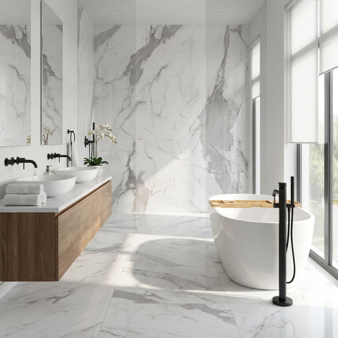 Aurora Grey Polished 24"x48" Porcelain Tile -$3.79 Sq.Ft (Sold per box)