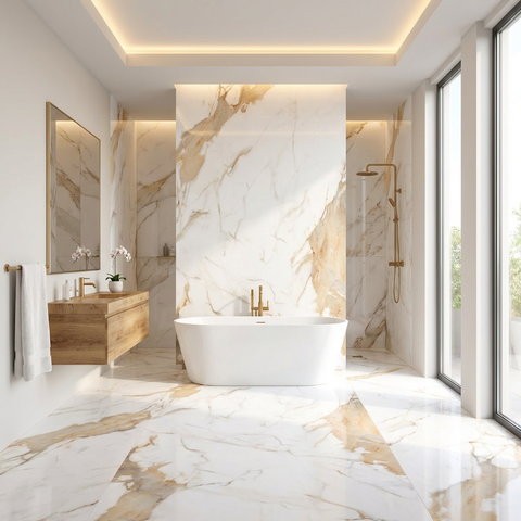 Aurora Gold Polished 24"x48" Porcelain Tile -$3.79 Sq.Ft (Sold per box)