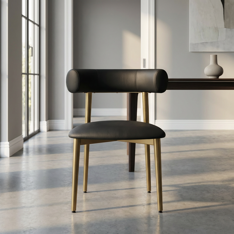 Barbara Ink With Gold Legs - Dining Chair Amisco (Set Of Two)