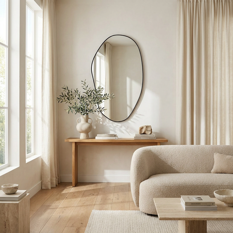 modern black wall mirror