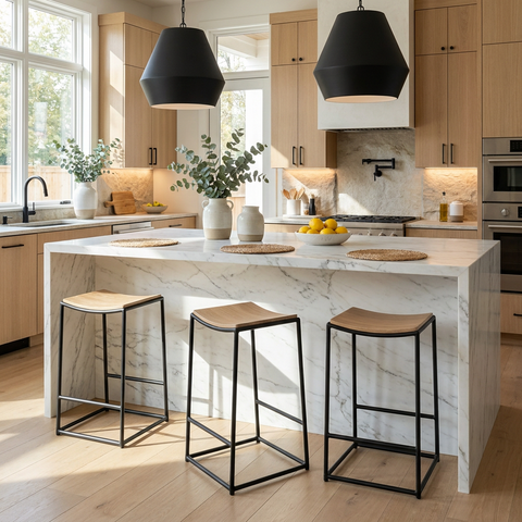 Taniel Light Brown Wood Counter Stool – Mercana