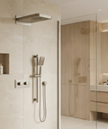 INABOX04 Brushed Nickel 3-Way Shared Thermostatic Shower Kit with Dual-Function Aquasheet Rainhead - Aquabrass