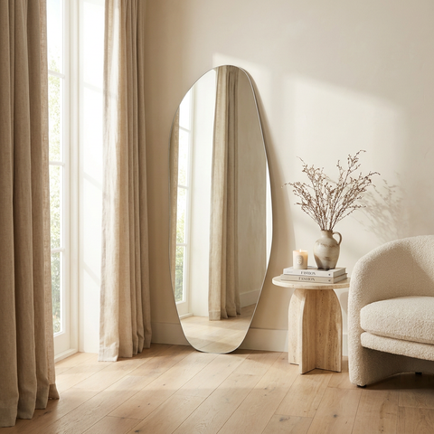 modern glass wall mirror