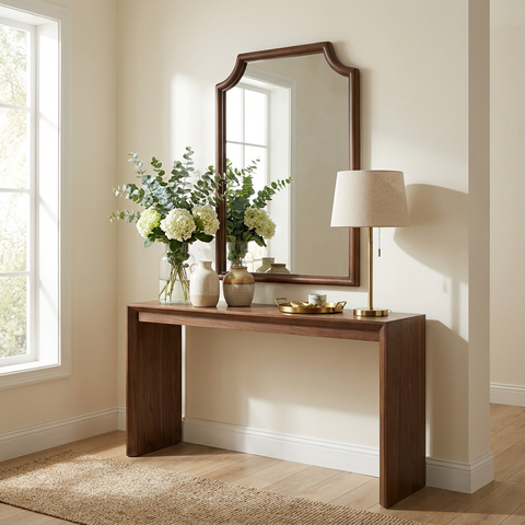 modern wood wall mirror